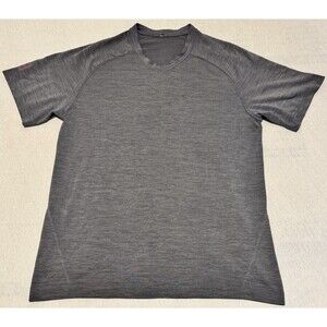 Lululemon Shirt Size Medium Grey Metal Vent Tech V Neck Active Training Gym Run